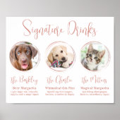 Poster Signature Boissons Rose Gold 3 Photo Pet Mariage (Devant)