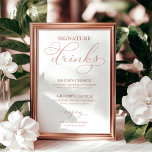 Poster Signature Boissons Rose Gold Foil Mariage Signal<br><div class="desc">Un mariage de calligraphie simple et chic signe des cocktails. Je propose un service de personnalisation gratuit,  si vous avez des questions ou des demandes spéciales,  s'il vous plaît n'hésitez pas à</div>
