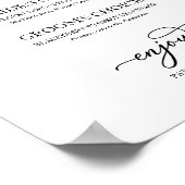 Poster Signature Boissons Script noir chic (Coin)