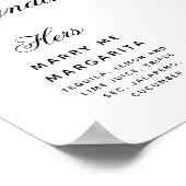 Poster Signature Boissons Simple Noir & Blanc Mariage Sig (Coin)