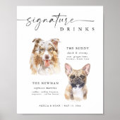 Poster Signature Chien moderne Boissons Mariage Bar Anima (Devant)