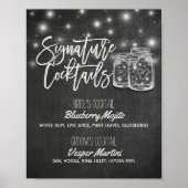 Poster Signature Cocktail Boisson Menu Mariage Décor Sign (Devant)