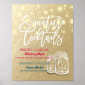 Poster Signature Cocktail Boisson Menu Mariage Décor Sign (Devant)
