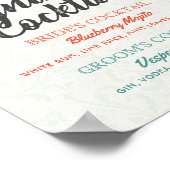 Poster Signature Cocktail Boisson Menu Mariage Décor Sign (Coin)