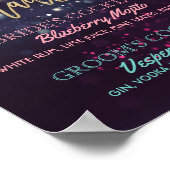 Poster Signature Cocktail Boisson Menu Mariage Décor Sign (Coin)