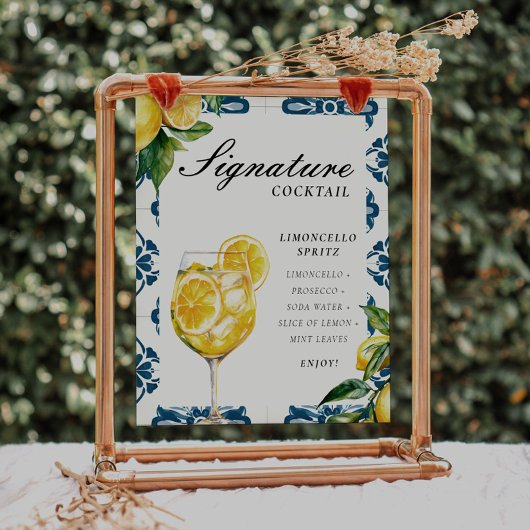 Poster Signature Cocktail Limocello Spritz Positano Signa