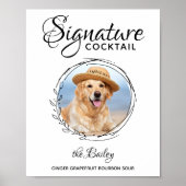 Poster Signature Cocktail Photo Barre de Chien Mariage an (Devant)