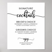 Poster Signature Cocktails Élégant Script Mariage Signal (Devant)