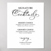 Poster Signature Cocktails Élégant signe de mariage (Devant)