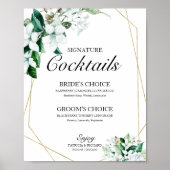 Poster Signature Cocktails Géométrie Florale Géométrie Ve (Devant)