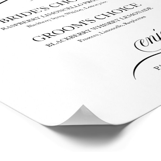 Poster Signature Cocktails Script noir (Coin)