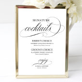 Poster Signature Cocktails Script noir