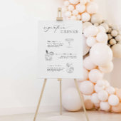 Poster Signature Cocktails Signer avec des illustrations 