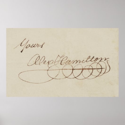 POSTER SIGNATURE D'ALEXANDER HAMILTON (Devant)