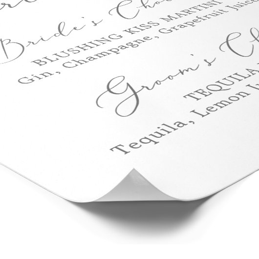 Poster Signature de calligraphie argentée avec précision  (Coin)