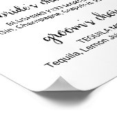 Poster Signature de calligraphie noire simple Boissons Si (Coin)