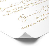 Poster Signature de calligraphie or Delicate Boissons (Coin)