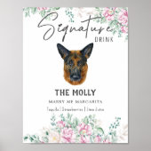 Poster Signature de chien berger allemand Signet boisson (Devant)