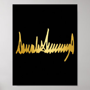 Poster Signature de couleur dorée 48e président 4 juillet