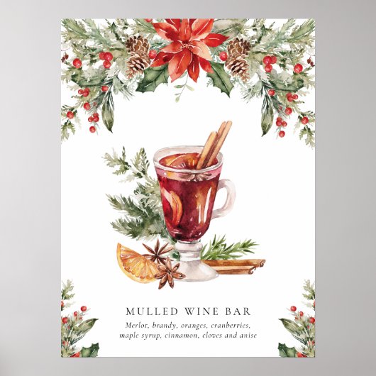 Poster Signature de la barre à vin multicouche de Noël (Devant)