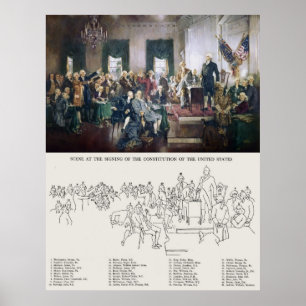 Poster Signature de la Constitution avec les personnes id
