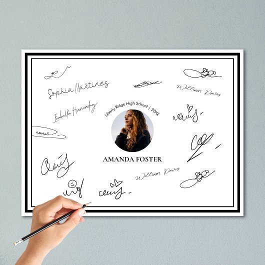 Poster Signature de la partie de graduation de la photo e