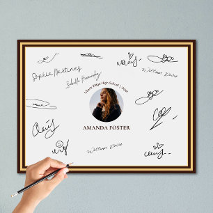 Poster Signature de la partie de graduation photo minimal