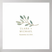 Poster Signature de l'invité Mariage d'Eucalyptus veiné o (Devant)