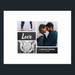 Poster Signature de l'invité | Photo Collage Mariage<br><div class="desc">Une façon élégante d'accueillir vos invités et de présenter quelques-unes de vos photos fiançailles préférées à votre réception de mariage. Demandez aux clients de s'inscrire autour de la zone blanche avec leurs souhaits et il devient un gardien chéri après votre grande journée.</div>