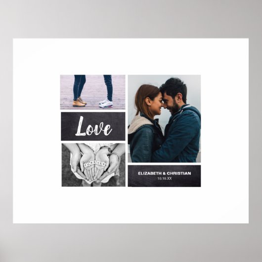 Poster Signature de l'invité | Photo Collage Mariage (Devant)