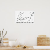 Poster Signature de Oliver Cromwell Lord Protector (Cuisine)