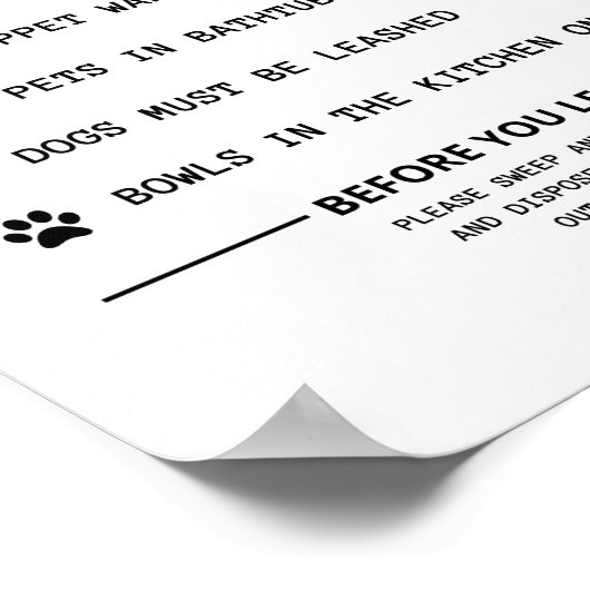 Poster signature des règles de l'animal (Coin)