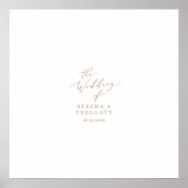 Poster Signature d'invité Mariage de calligraphie or Deli (Devant)