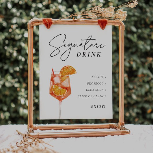 Poster Signature Drink Aperol Bridal Shower Sign