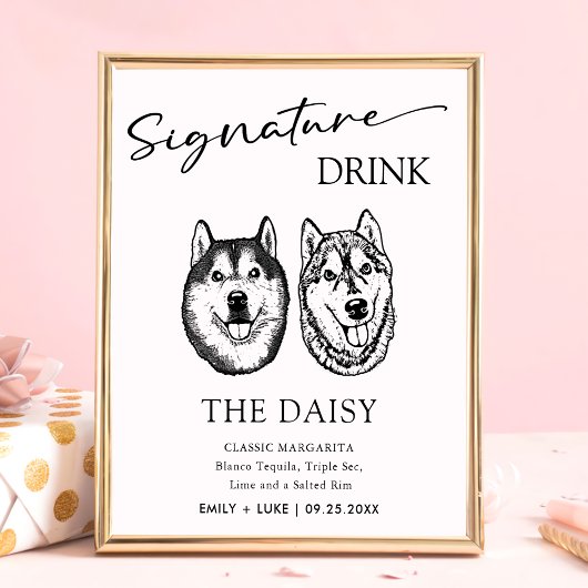 Poster Signature du Mariage pour animaux de compagnie Cou