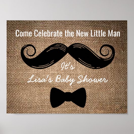 Poster Signature du parti Mustache & Bow avec Arrière - p (Devant)