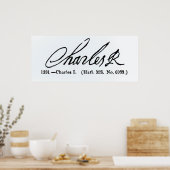 Poster Signature du roi Charles Ier (Cuisine)
