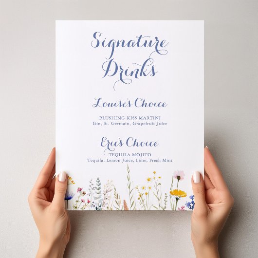 Poster Signature Fleur sauvage multicolore moderne Boisso