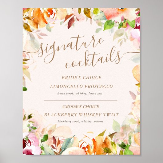 Poster signature fleurie du jardin d'été signature cockta (Devant)