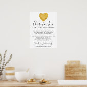 Poster Signature Gold Heart Cocktails Mariage Bar Signal (Cuisine)
