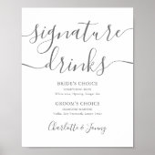 Poster Signature Gris Signature Script Signature Boissons (Devant)