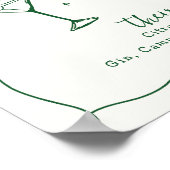 Poster Signature mariage à la main Cocktails Table à boir (Coin)