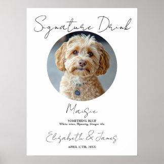Poster Signature mariage Boire animal de compagnie Chien 