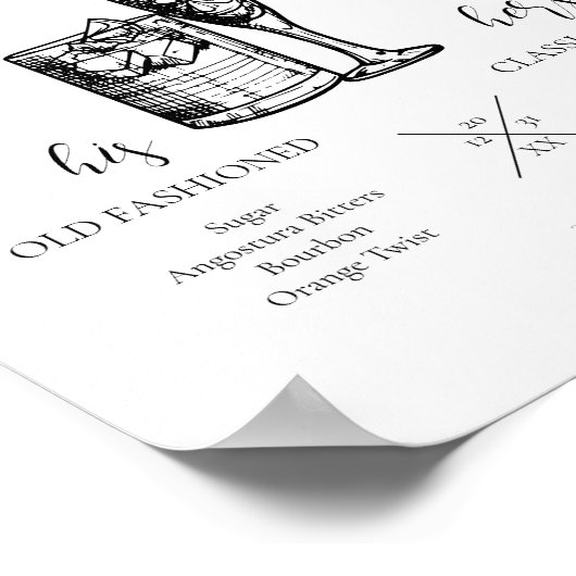 Poster Signature mariage Cocktails Signal (Coin)