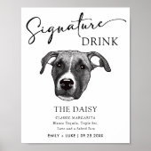 Poster Signature Mariage de chien Boxer Signet boisson (Devant)