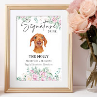 Signature Mariage de chien Dachshund Signet boisso