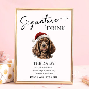 Poster Signature Mariage de Chien Espagnol de Noël Signet