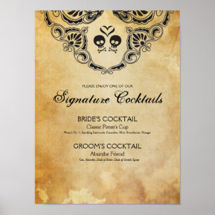 Poster Signature Mariage Goth Cocktail Signal Halloween