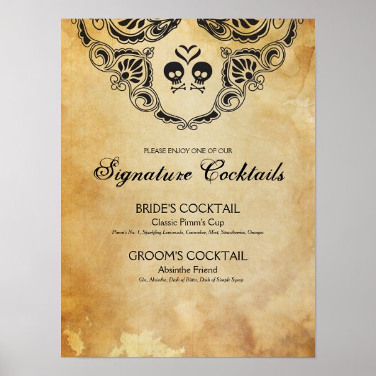 Poster Signature Mariage Goth Cocktail Signal Halloween (Devant)