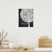 Poster signature mariage guest book arbre craie jaune (Cuisine)